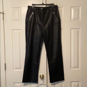 Topshop Faux Leather Pants - 12 TALL